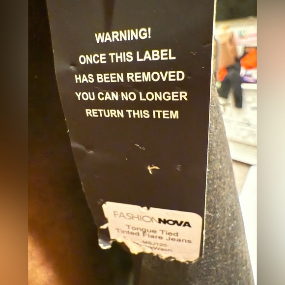 Fashion Nova Tongue Tied Flare Jeans Dark Wash NWT Size 1 Y2K Retro Stretchy - Picture 5 of 7